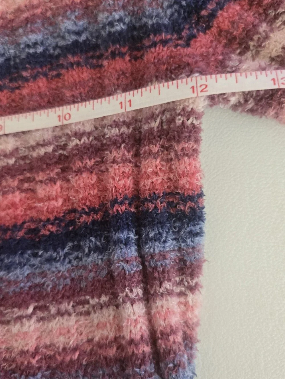 OshKosh B'gosh Toddler Girls Size 5 Striped Fuzzy Sweater Pink Blue Cozy